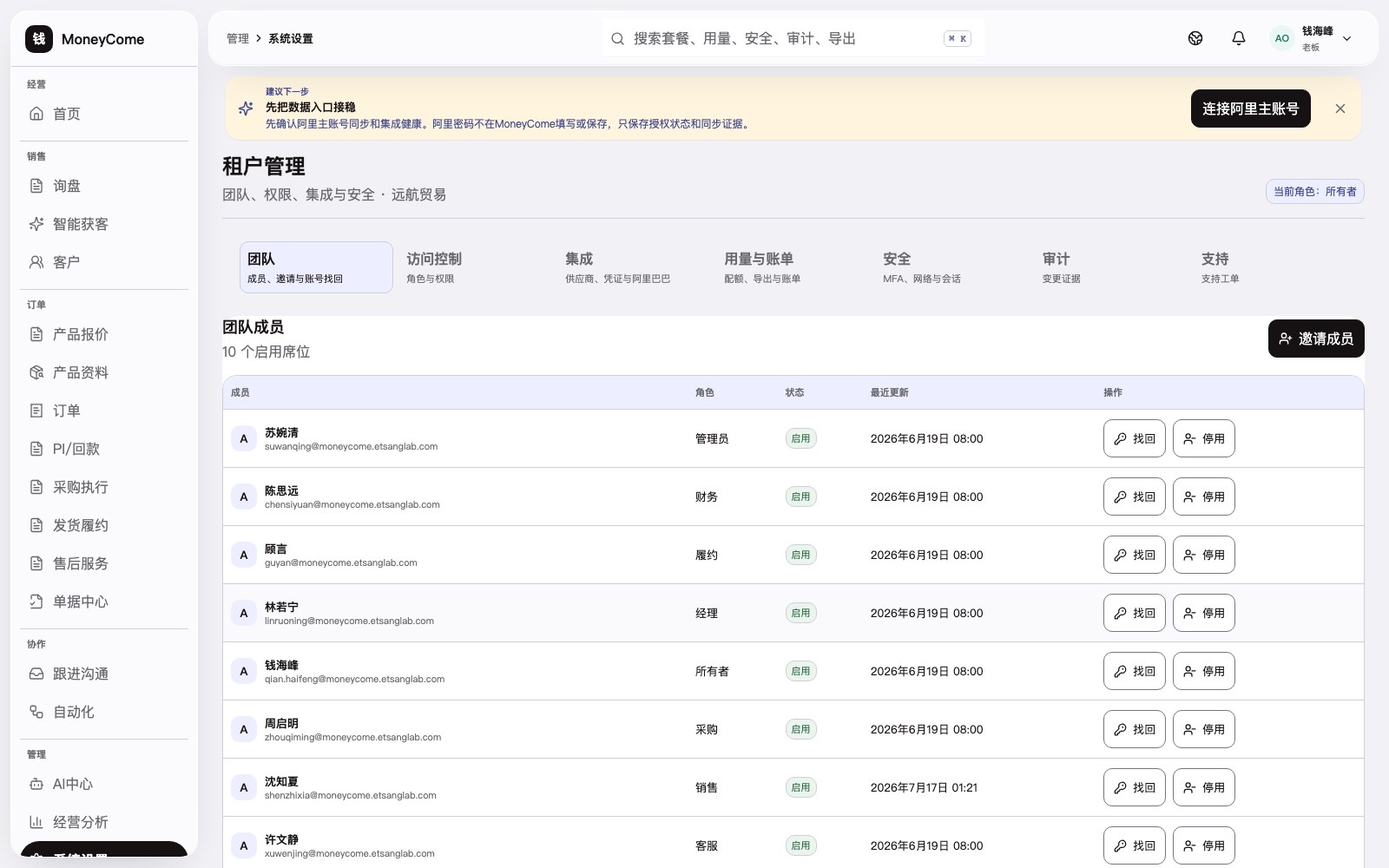Real MoneyCome governance workspace